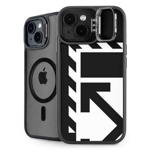 Black and White Geometric Shapes iPhone 15 Kickstand Case